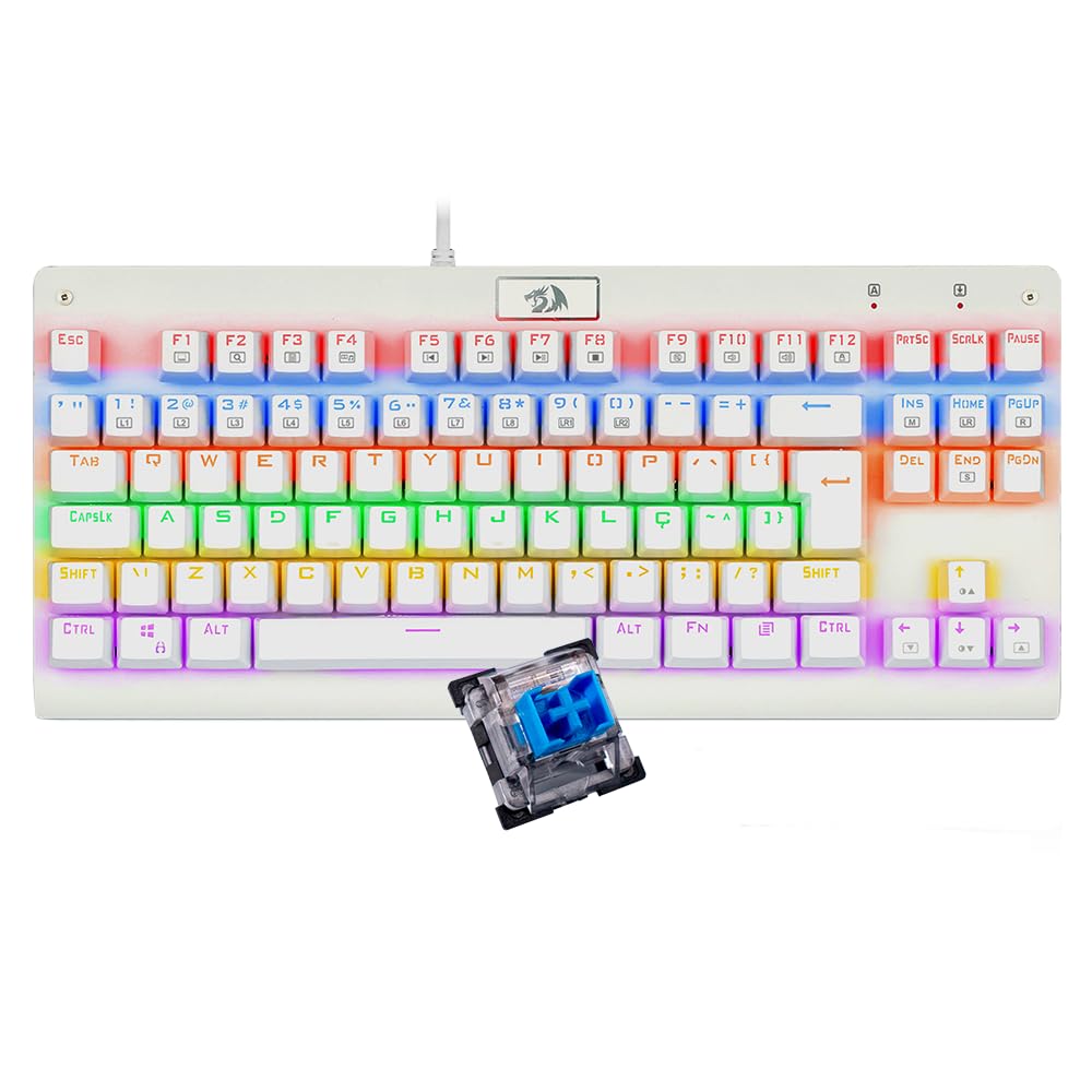 ⭐︎aaa⭐︎♡ Redragon, K568W-R (PT-BLUE), Teclado Mecânico Gamer Dark Avenger